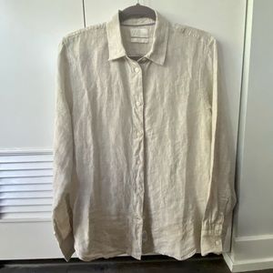 NWT! J.Crew linen button down shirt size 8 in flax color